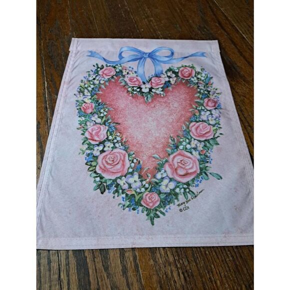 2 Outdoor Garden Flags Thanksgiving Turkey Hearts and Flowers - Picture 4 of 7